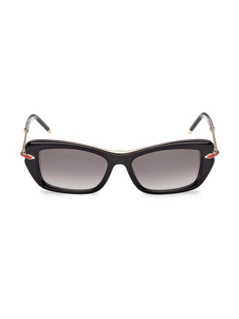 Christian Louboutin Women's 53MM Rectangular Sunglasses - Gold Black