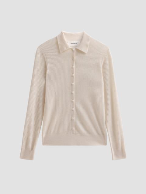 LISA YANG Women's Agata Cashmere Cardigan Shirt - Ivory