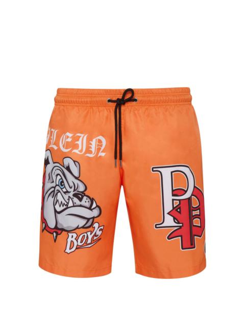 PHILIPP PLEIN logo-print swim shorts