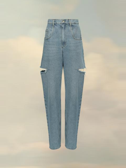 Denim jeans with slash details