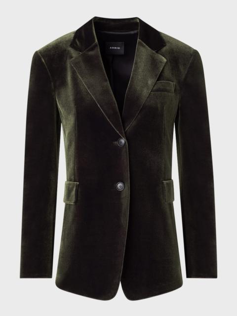 AKRIS Taddeo Stretch Velvet Blazer Jacket