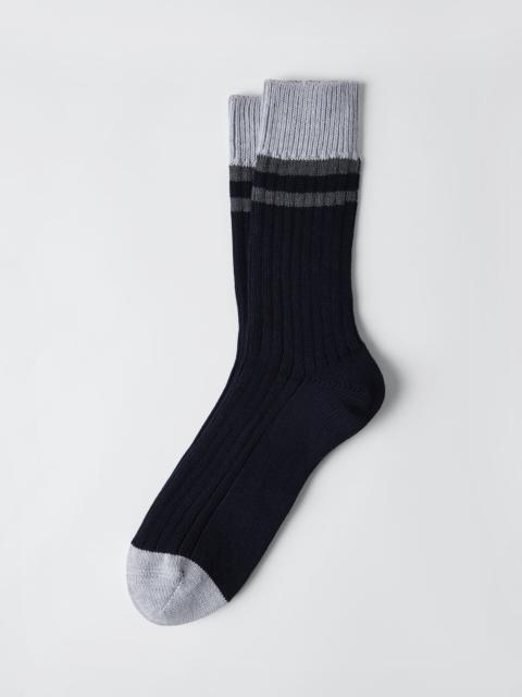 Brunello Cucinelli Cotton socks with stripes