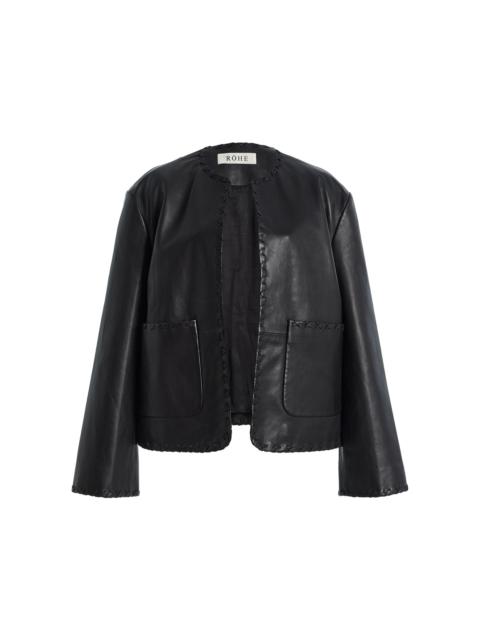 RÓHE Blanket-Stitched Leather Jacket