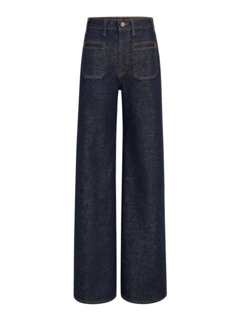 KHAITE Delmonico Stretch High-Rise Wide-Leg Jeans dark wash