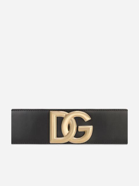 Dolce & Gabbana Stretch band and lux leather belt with DG logo