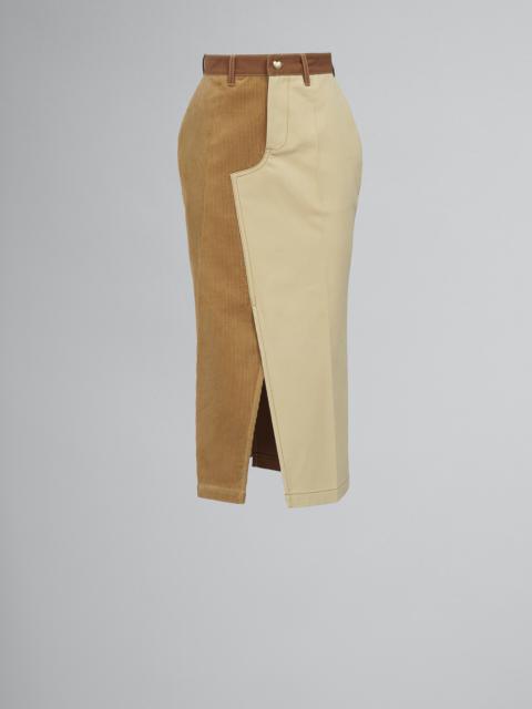 Marni MARNI X CARHARTT WIP - BROWN COLOUR-BLOCK SKIRT