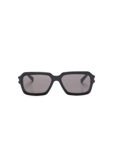 SAINT LAURENT logo-debossed square-frame sunglasses