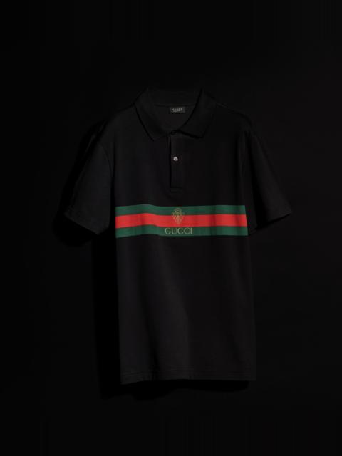GUCCI Cotton jersey polo shirt with print