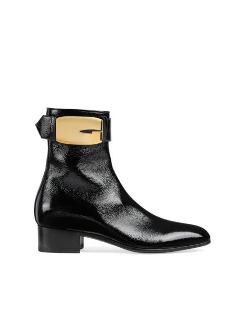 GUCCI Retro G 35mm leather ankle boots
