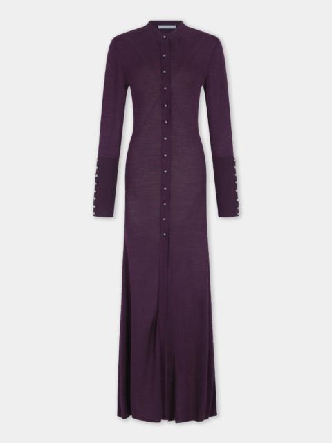rabanne MAGENTA WOOL LONG-SLEEVE CARDIGAN