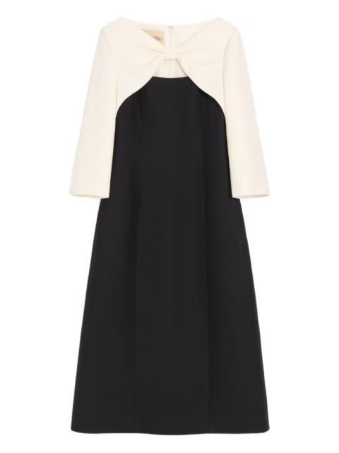 Valentino bow contrasting-sleeves midi dress