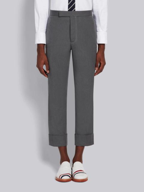 Thom Browne Medium Grey Cotton Typewriter Cloth Double Needle Stitch Classic Trouser