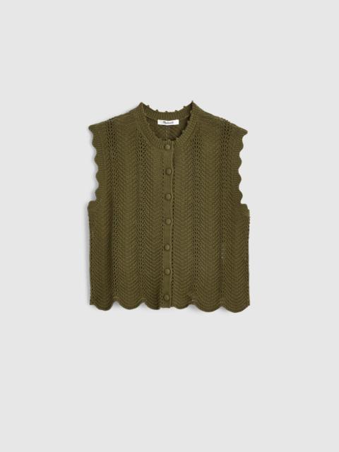 Madewell Wavy-Knit Button-Front Shell Top
