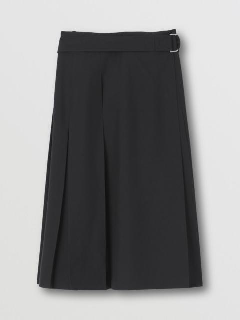 Burberry D-ring Detail Wool Pleated Skirt