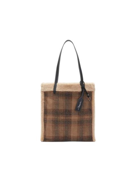 3.1 Phillip Lim plaid shearling trim tote