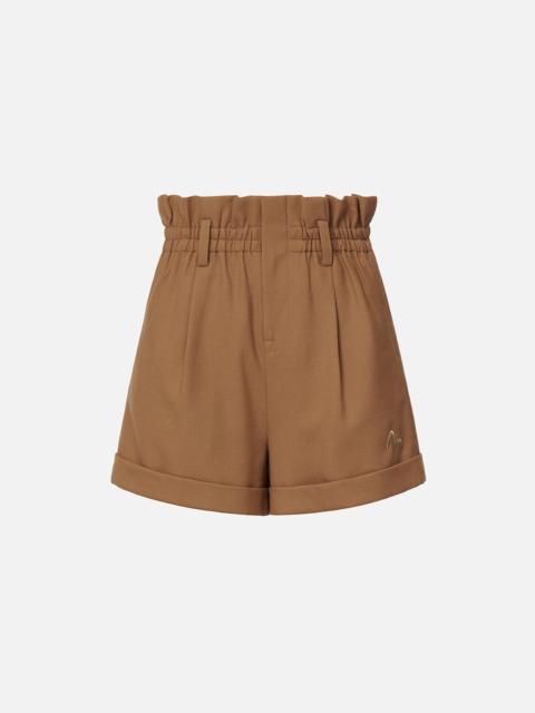 EVISU Front Pleat Paper Bag Shorts