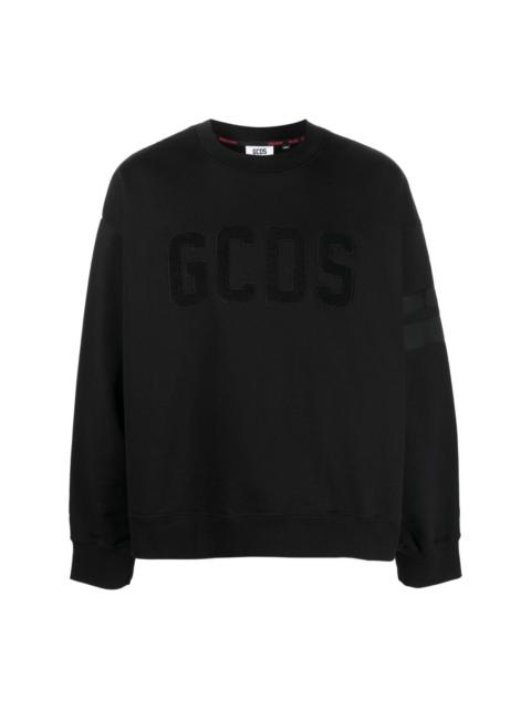 GCDS flocked-logo cotton sweatshirt