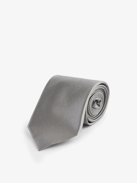 Wide-blade textured silk tie