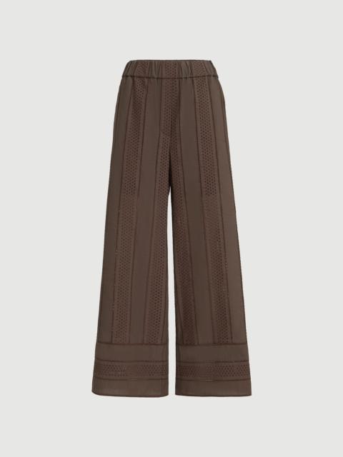 Brunello Cucinelli Techno cotton poplin broderie anglaise track trousers