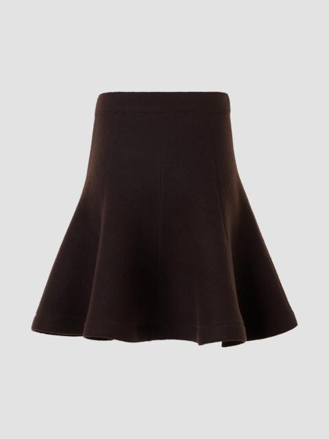 AKRIS Women's Boiled Wool Panel Mini Skirt - Espresso