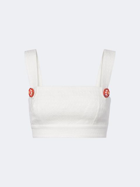 Dolce & Gabbana Cotton and linen-blend crop top