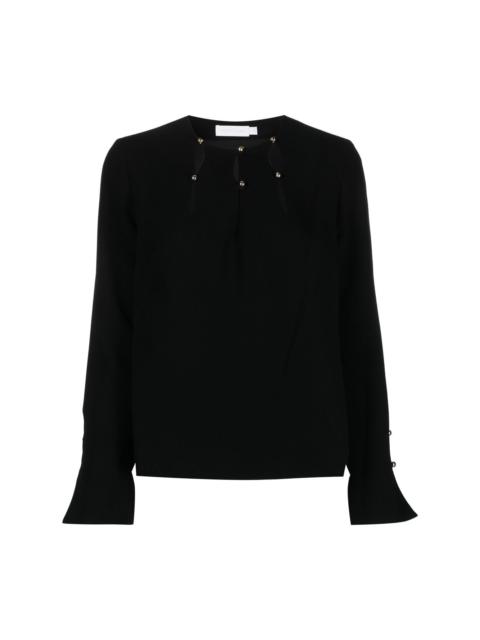 Sharon long-sleeve crepe blouse
