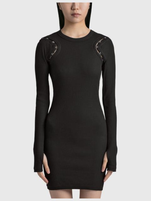Dion Lee 후크와 눈 늑골 미니 드레스