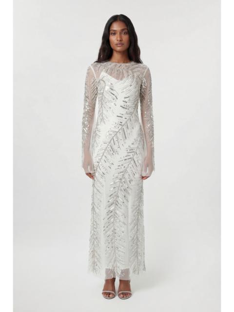 KAREN MILLEN Feather Crystal Embellished Maxi Dress