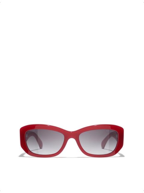 CHANEL CH5493 Rectangular-Frame Acetate Sunglasses