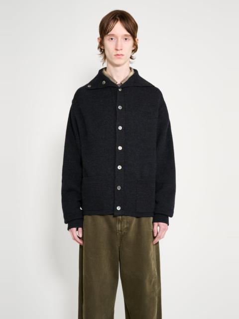 TAIGA TAKAHASHI TAIGA TAKAHASHI TURTLENECK CARDIGAN CHARCOAL