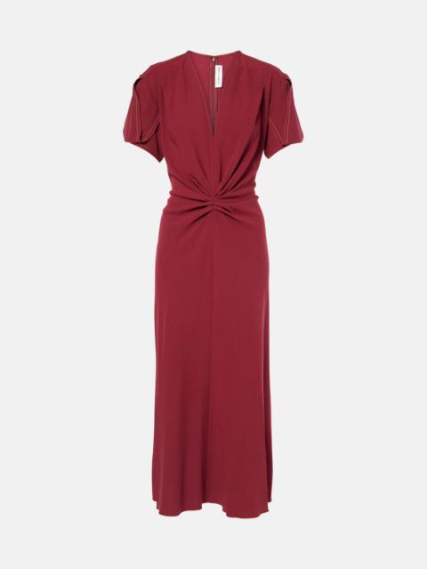 Victoria Beckham gathered V-neck midi dress