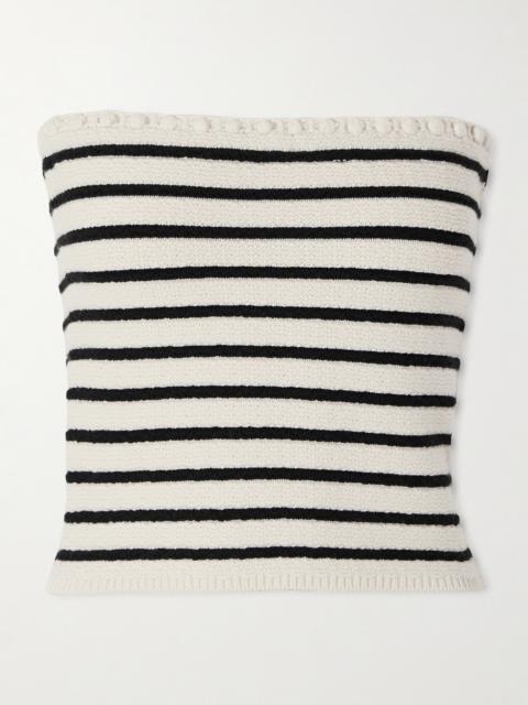 POSSE Henry Strapless Embellished Striped Knitted Top