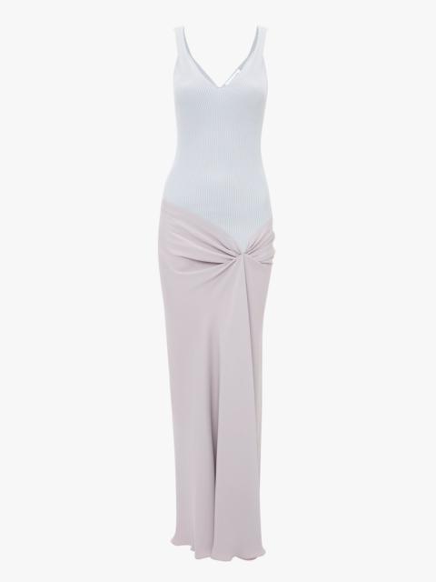 Victoria Beckham Knit Detail Cami Midi Dress In Heather