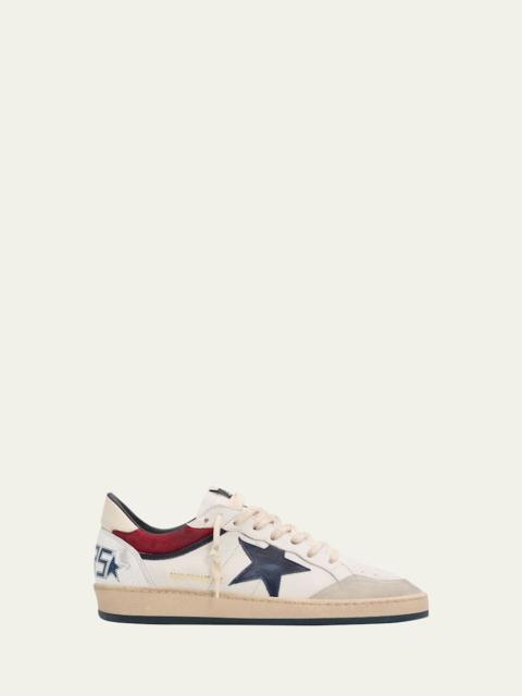 Golden Goose Men's Ballstar Leather and Suede Low-Top Sneakers
