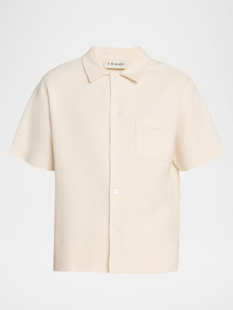 FRAME Men's Jacquard Cotton Short-Sleeve Shirt
