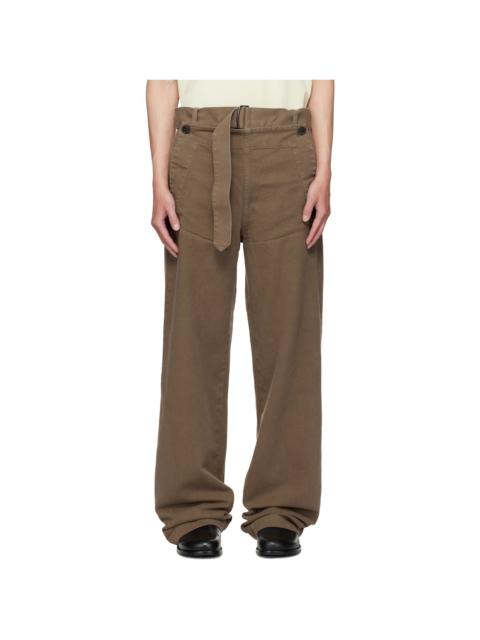Dries Van Noten Brown Overdyed Sailor Trousers