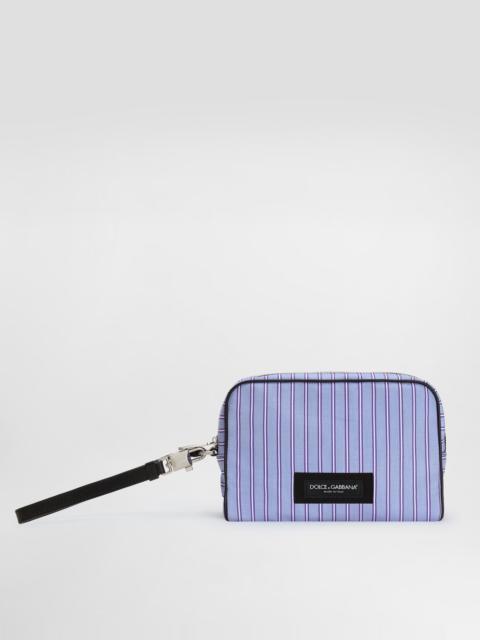 Dolce & Gabbana Calfskin and striped poplin handbag