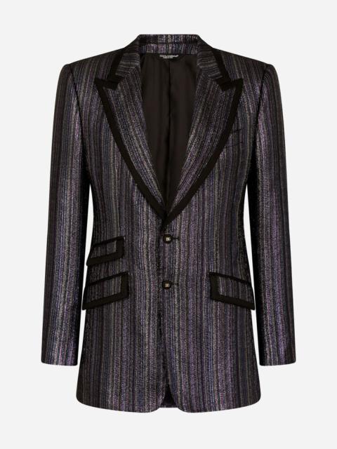 Striped lurex jacquard Beat-fit jacket
