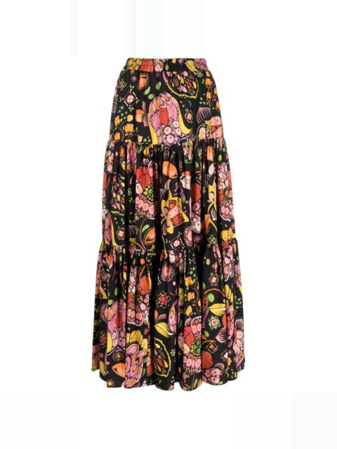 La DoubleJ floral-print A-line skirt