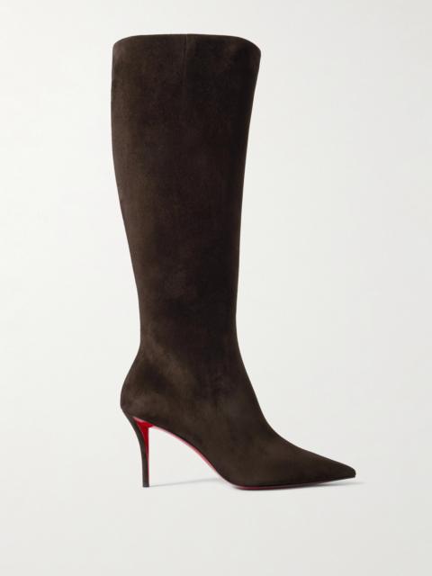 Christian Louboutin Miss Z 80 Suede Knee Boots