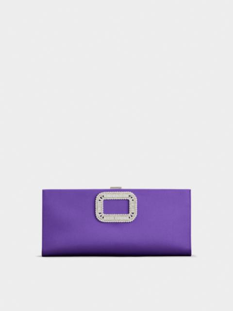 Roger Vivier Pilgrim Buckle Clutch in Satin