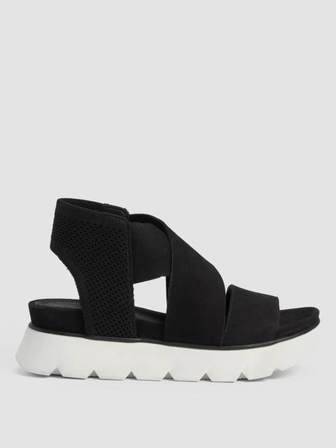 EILEEN FISHER Chant Tumbled Leather Wedge Sandal