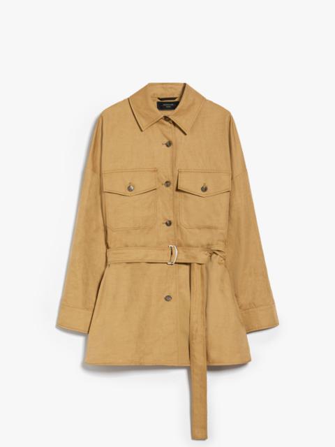 VICARIO Cotton and linen basketweave jacket