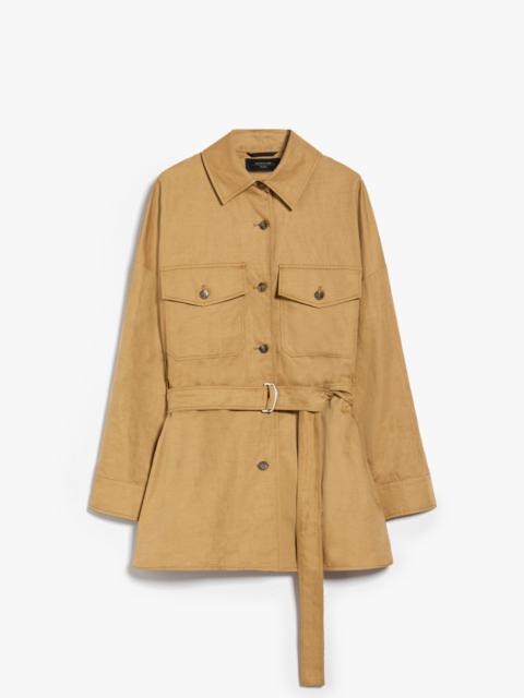 Max Mara VICARIO Cotton and linen basketweave jacket