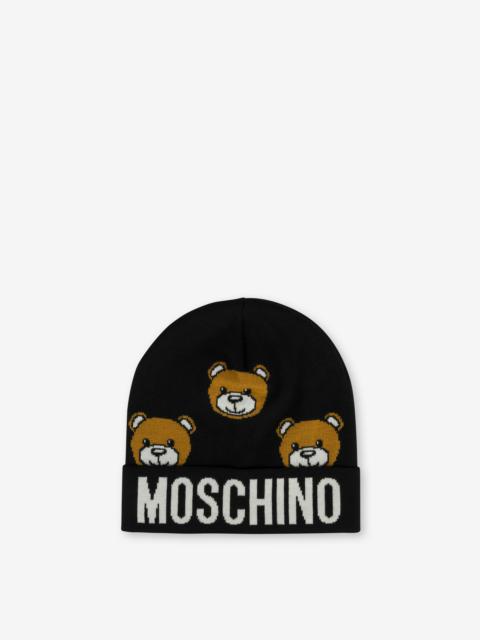 Moschino ALLOVER TEDDY BEAR KNIT HAT