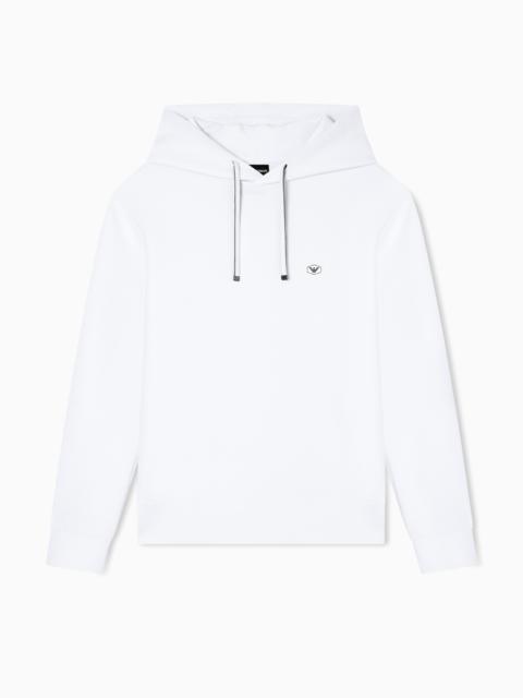 EMPORIO ARMANI Hooded sweatshirt with micro logo patch