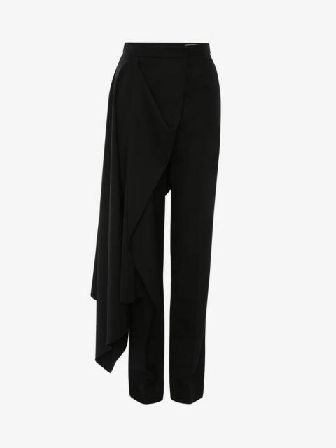 Alexander McQueen Barathea Draped Trousers in Black