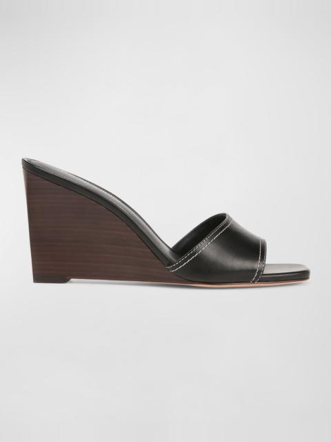VERONICA BEARD Ellen Leather Wedge Slide Sandals