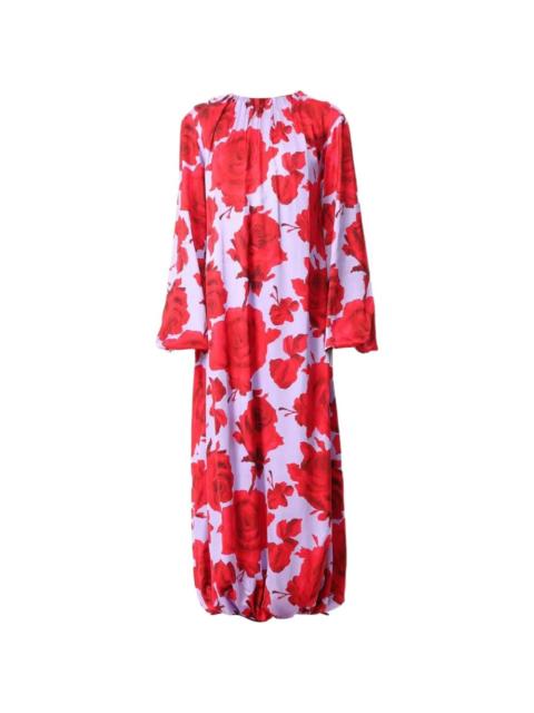 MSGM floral long-sleeve dress