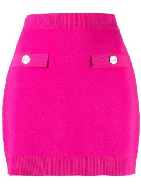MICHAEL KORS logo-embossed buttoned miniskirt